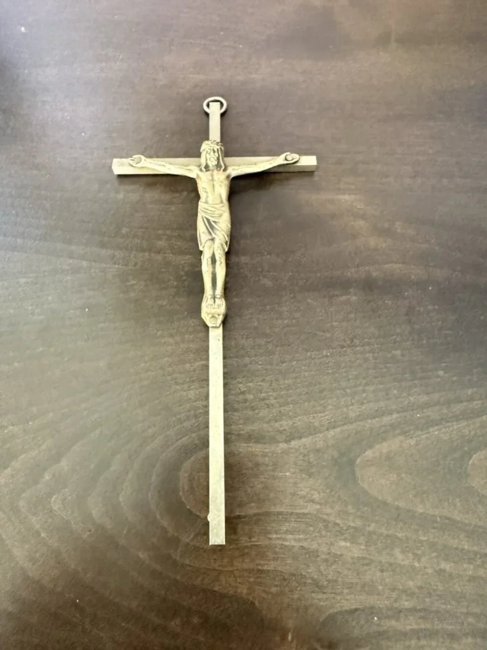 Vintage INRI Brass Crucifix Cross Wall Hanging Jesus Christ Religious 10